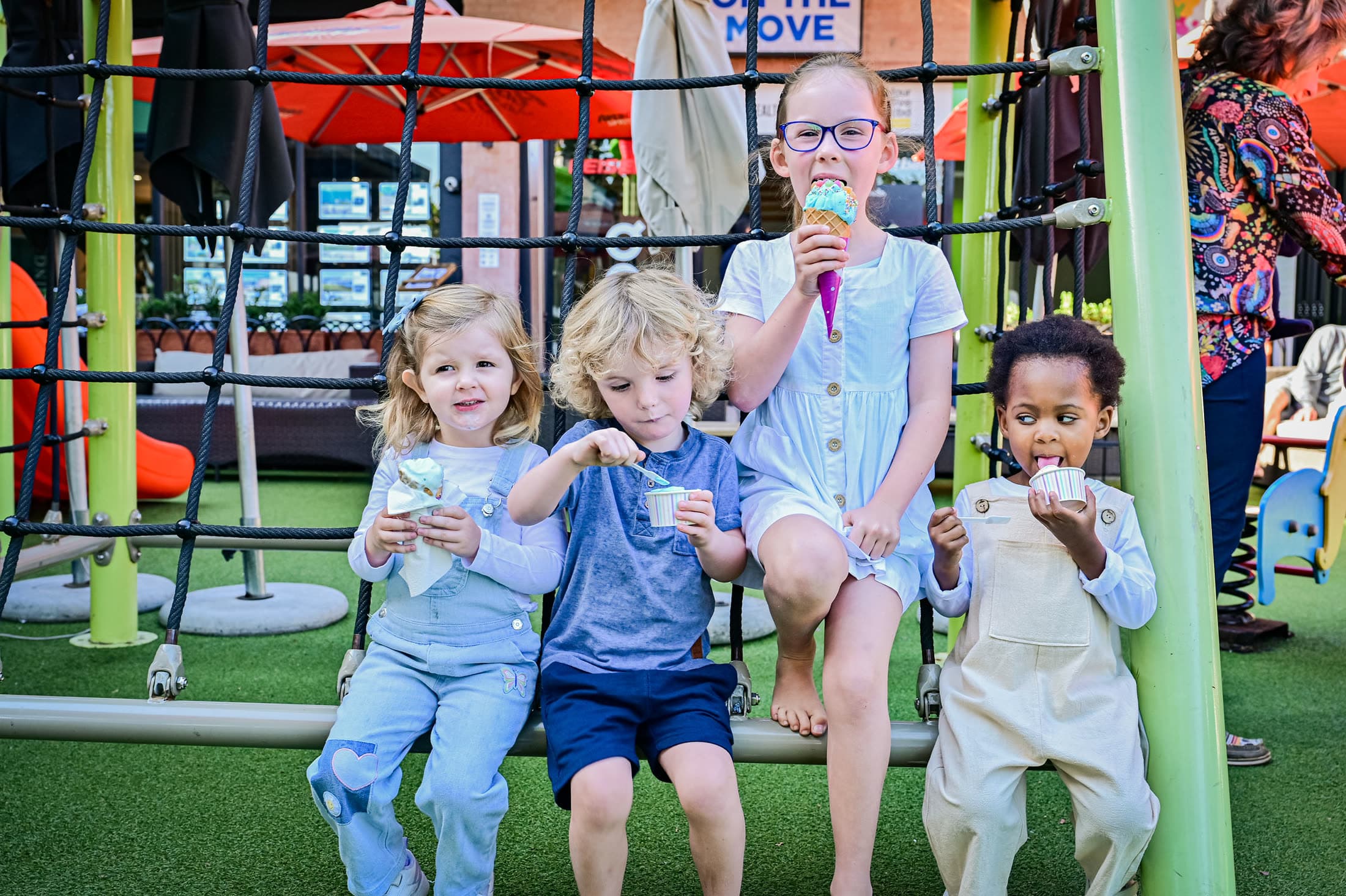 Children enjoying gelato at Bambini Land